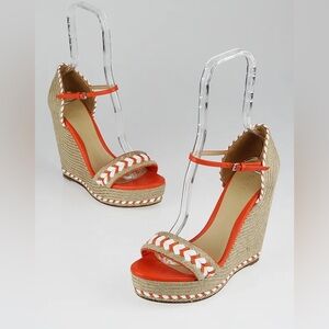 Gucci orange espadrille heels size 36
